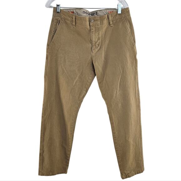 Dockers Slim Fit Ultimate Chino Smart Flex 360 Khaki Pants W32 L30 - Picture 1 of 9